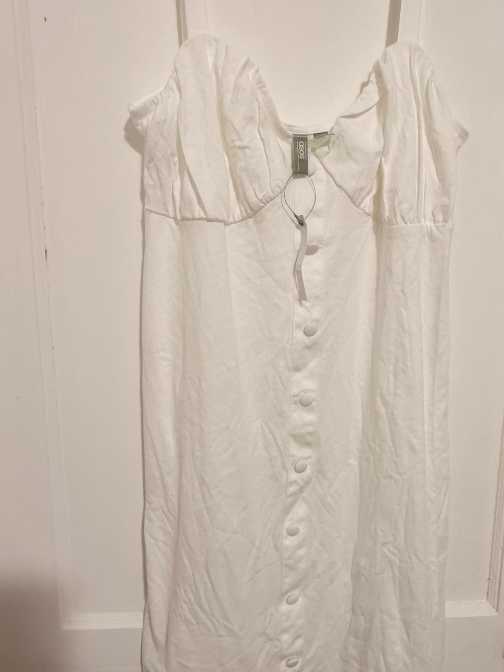 ASOS White Button-Through Midi Dress